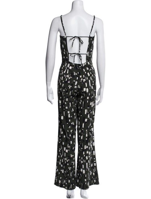 Staud Printed Square Neckline Jumpsuit
