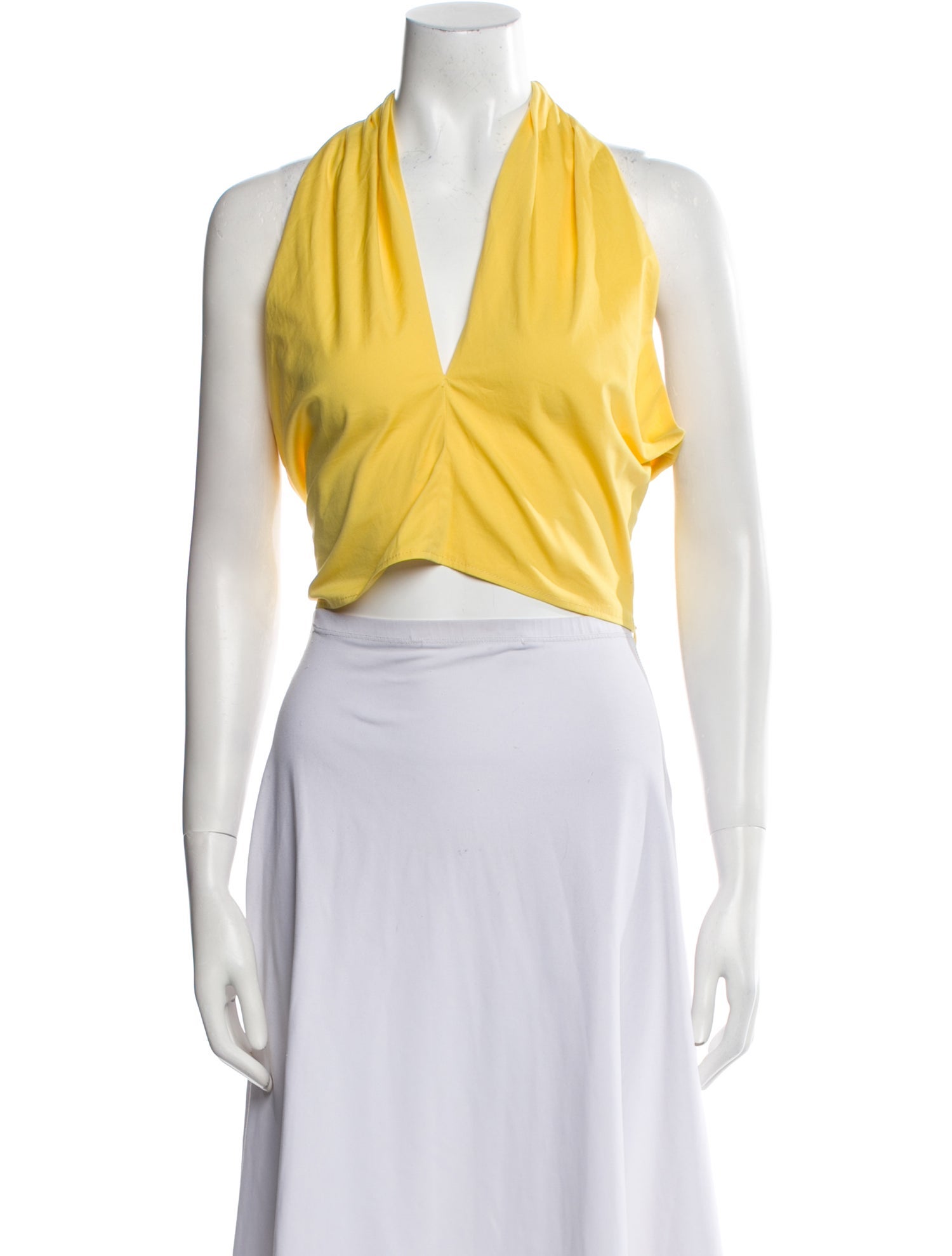 Staud Plunge Neckline Sleeveless Crop Top