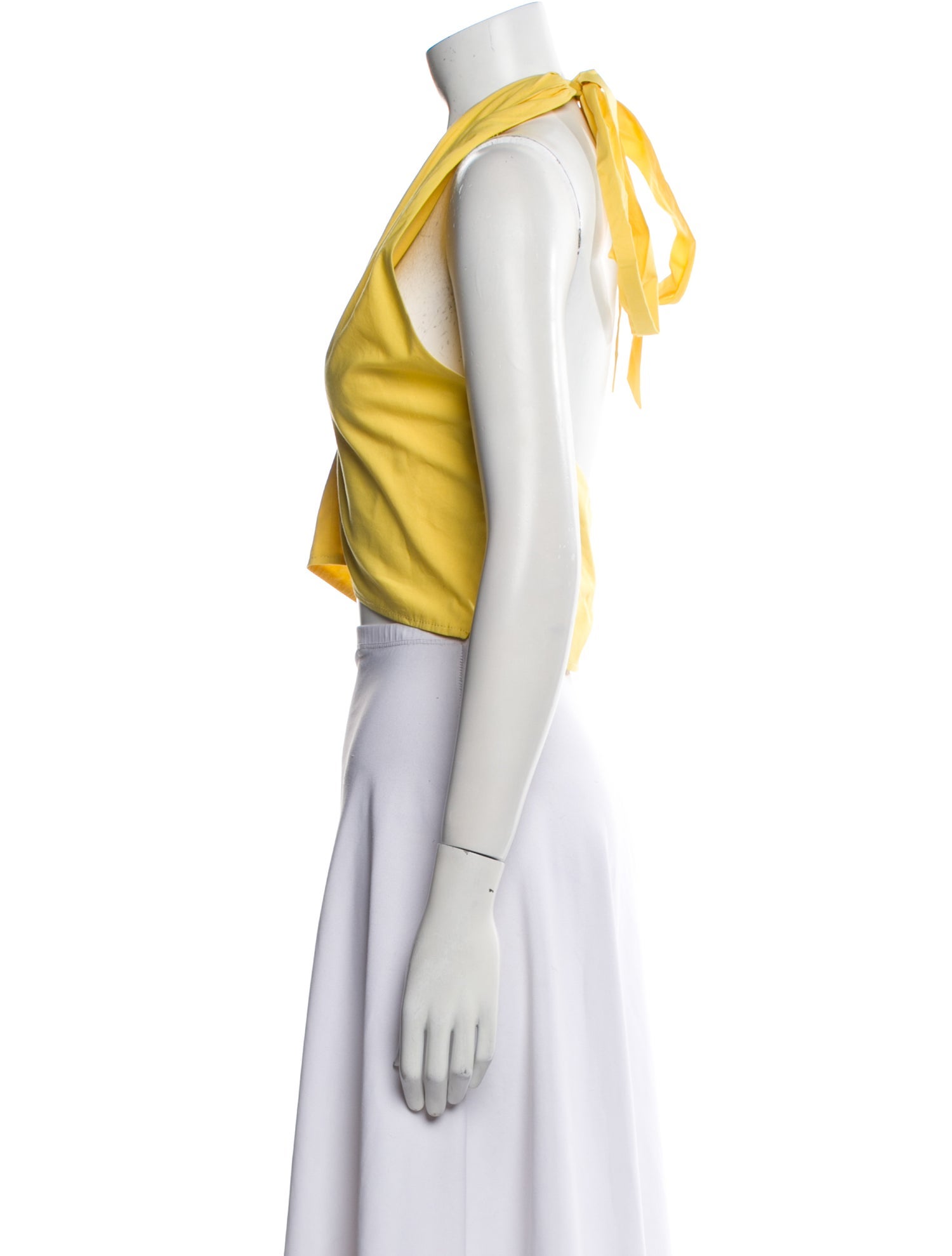 Staud Plunge Neckline Sleeveless Crop Top