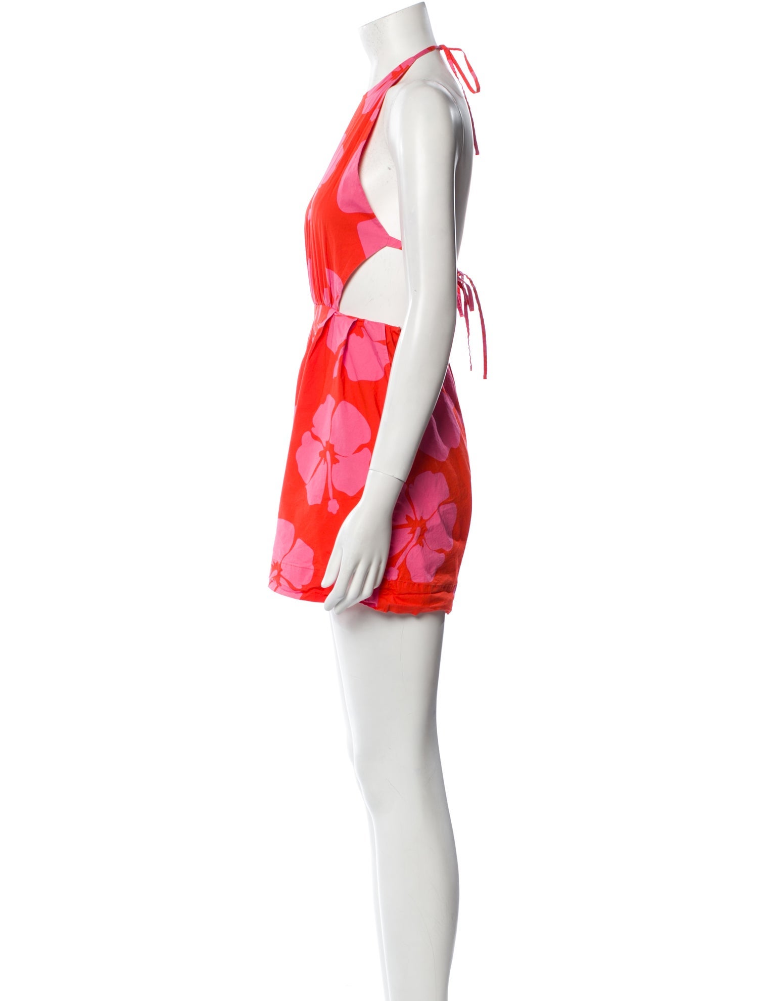 Staud Printed Crew Neck Romper