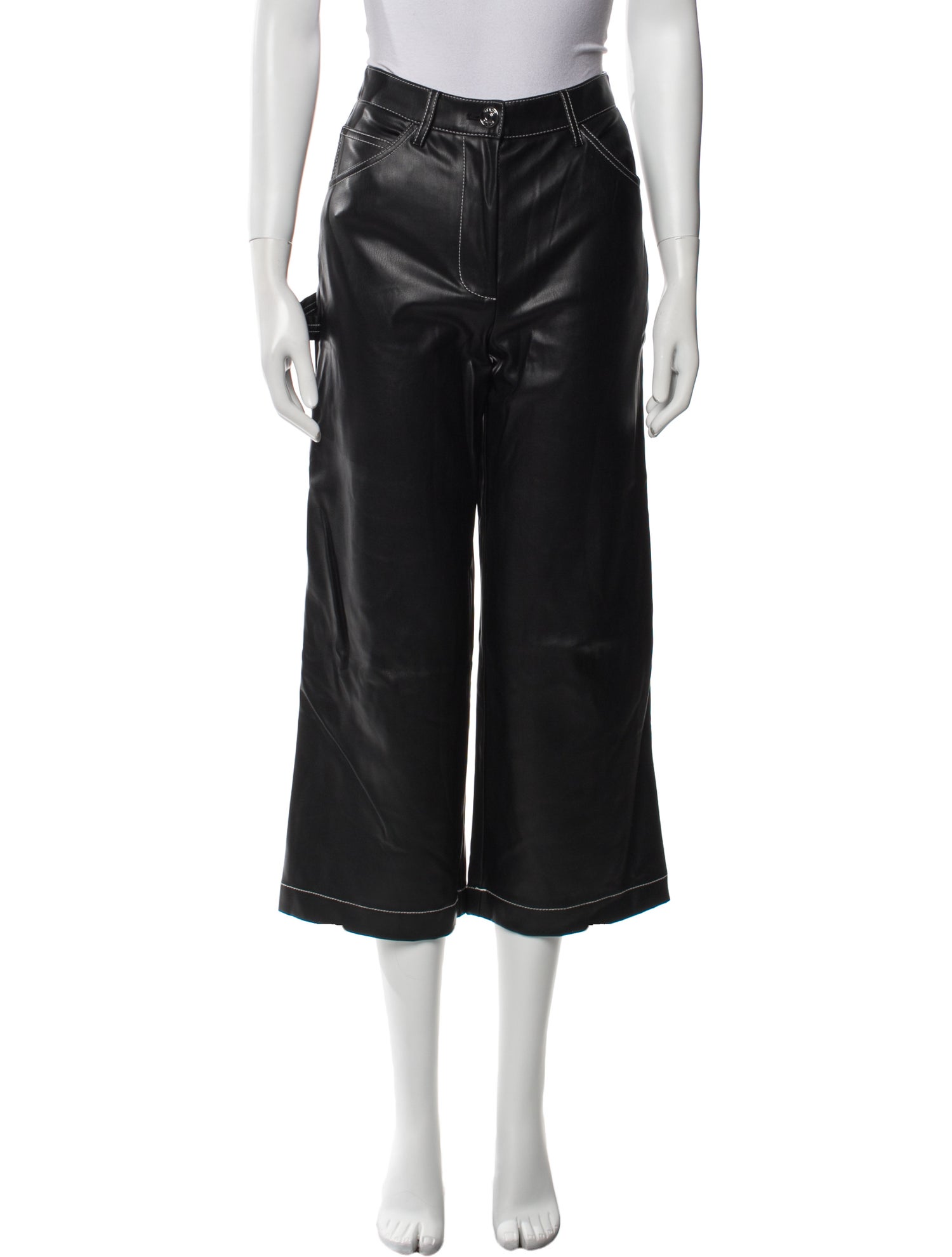 Staud Faux Leather Wide Leg Pants