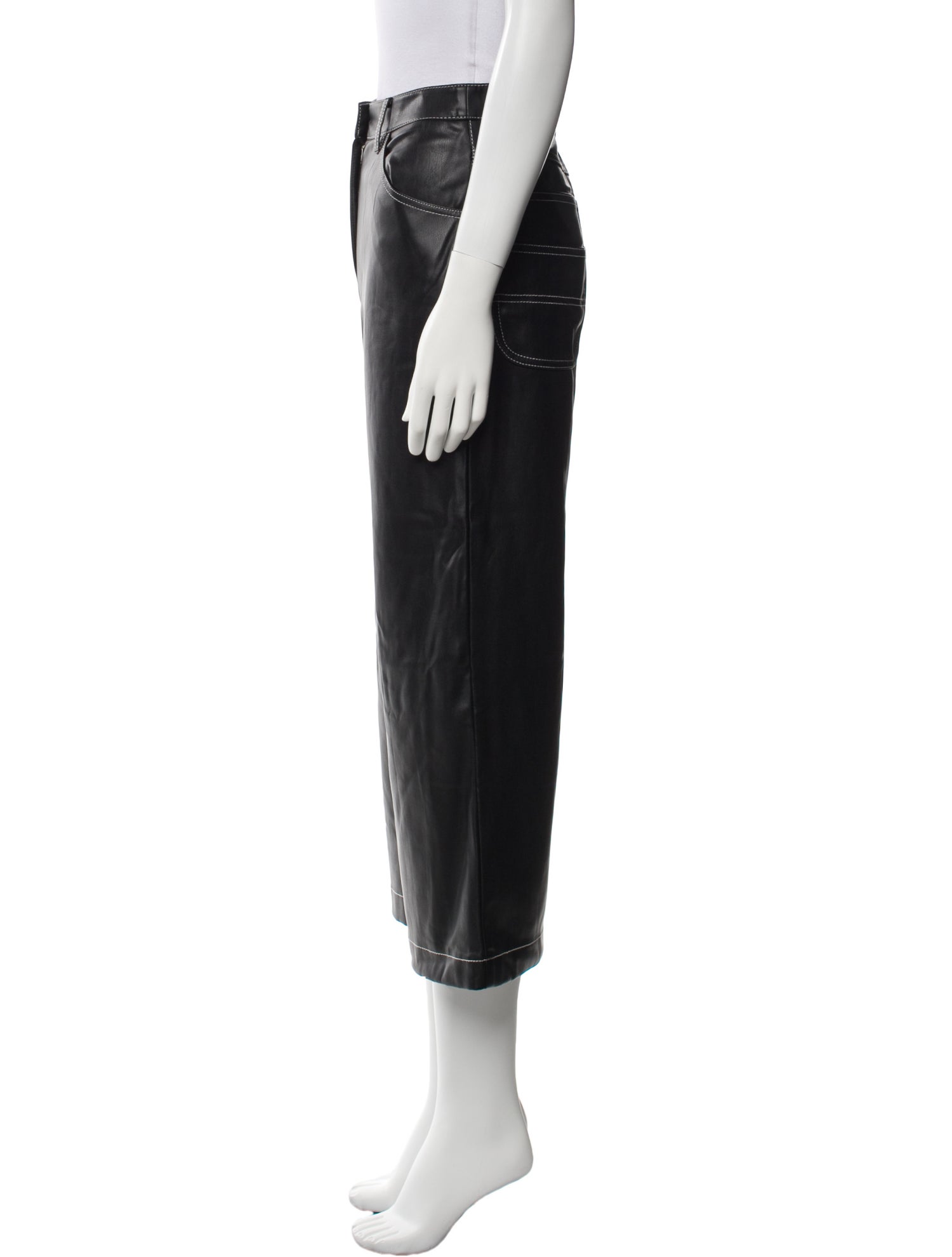 Staud Faux Leather Wide Leg Pants