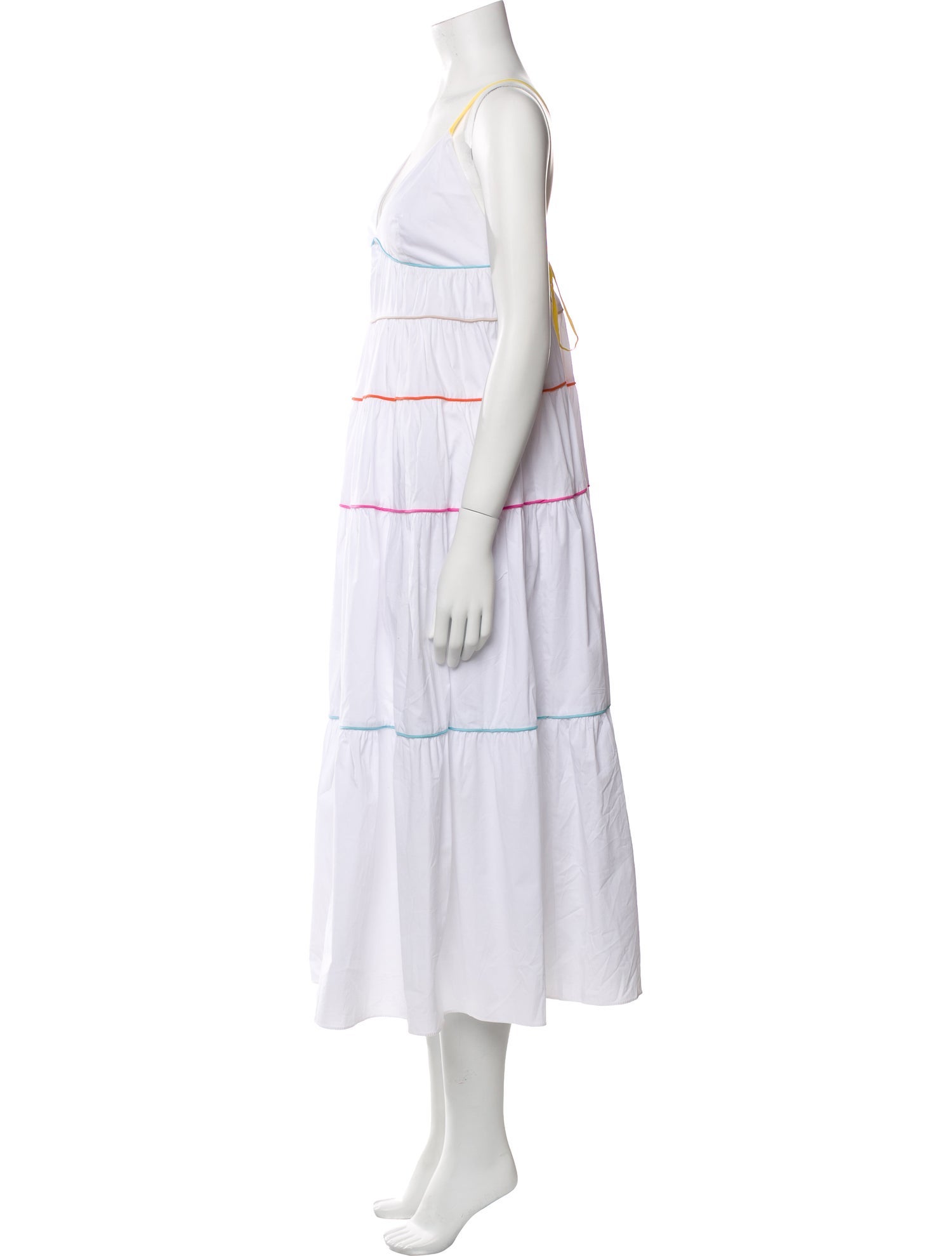 Staud V-Neck Midi Length Dress