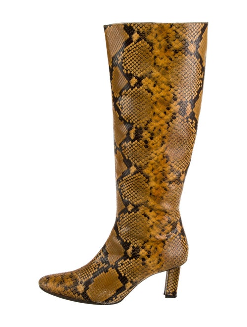 Staud Embossed Leather Animal Print Boots