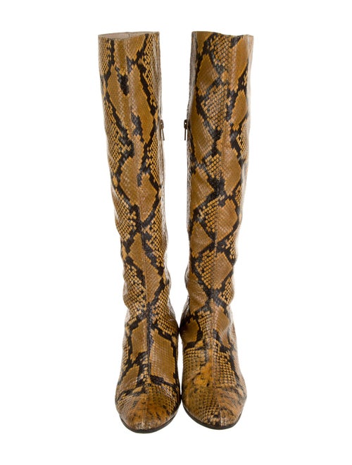 Staud Embossed Leather Animal Print Boots