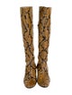 Staud Embossed Leather Animal Print Boots