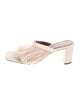 Staud Leather Feather Trim Slides