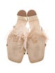 Staud Leather Feather Trim Slides