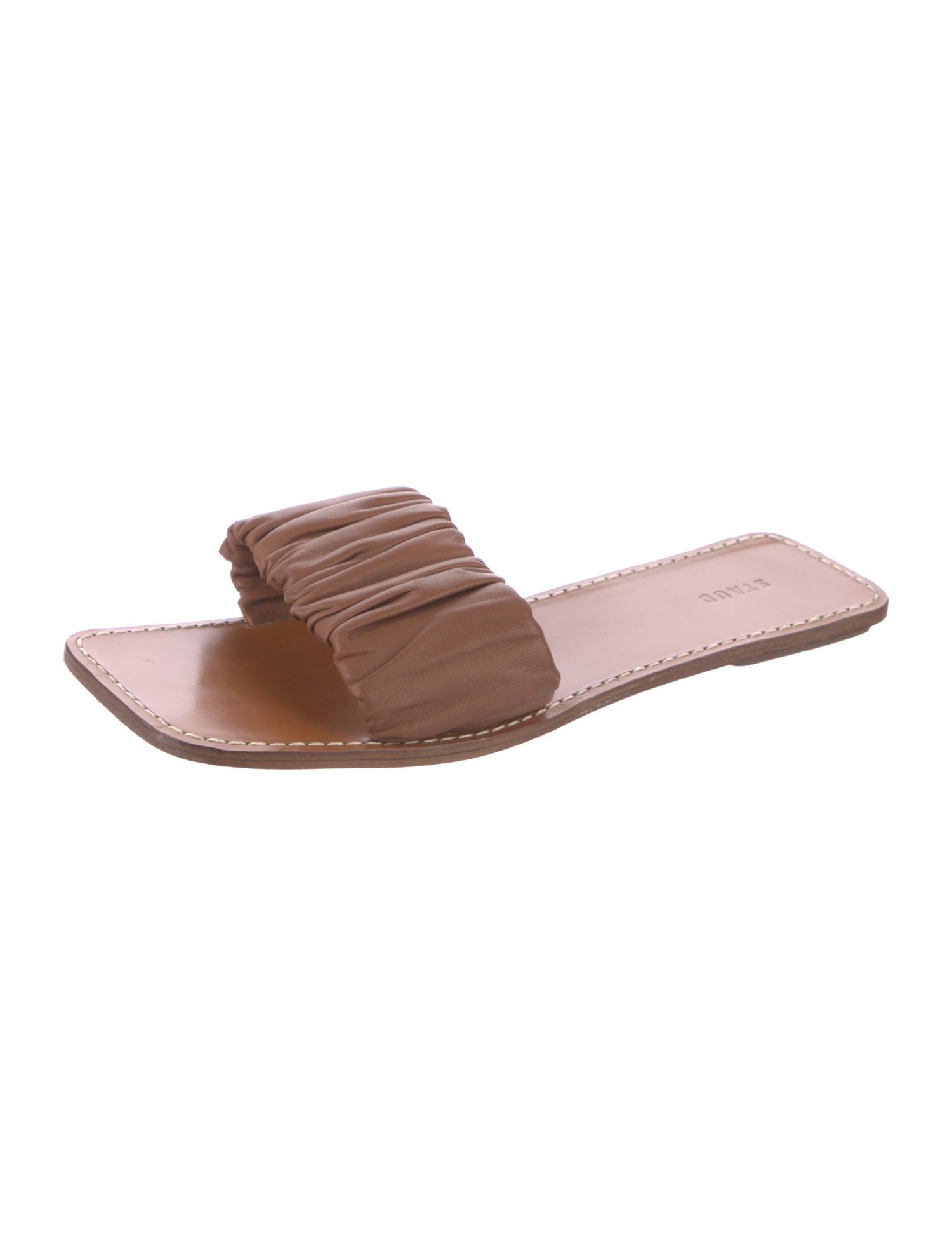Staud Leather Pleated Accents Slides
