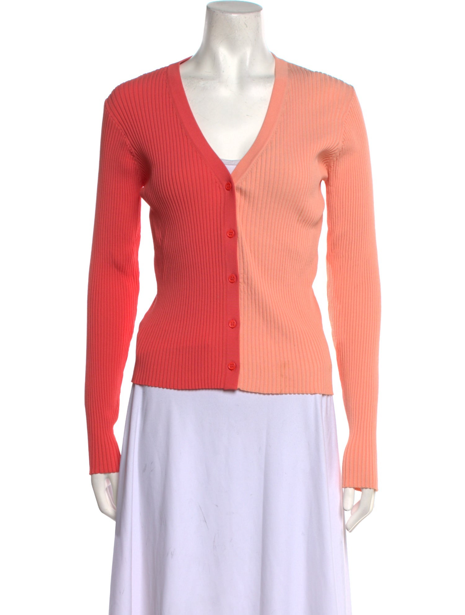 Staud Colorblock Pattern V-Neck Top