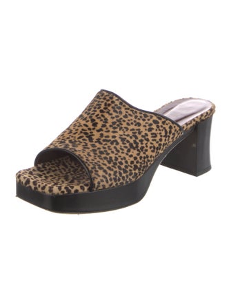 Staud Ponyhair Animal Print Slides