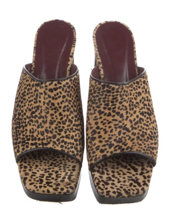 Staud Ponyhair Animal Print Slides