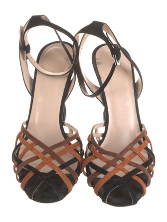 Staud Suede Printed Slingback Pumps