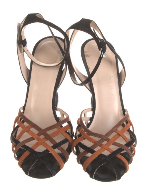 Staud Suede Printed Slingback Pumps