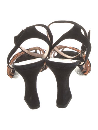 Staud Suede Printed Slingback Pumps