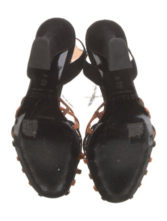 Staud Suede Printed Slingback Pumps