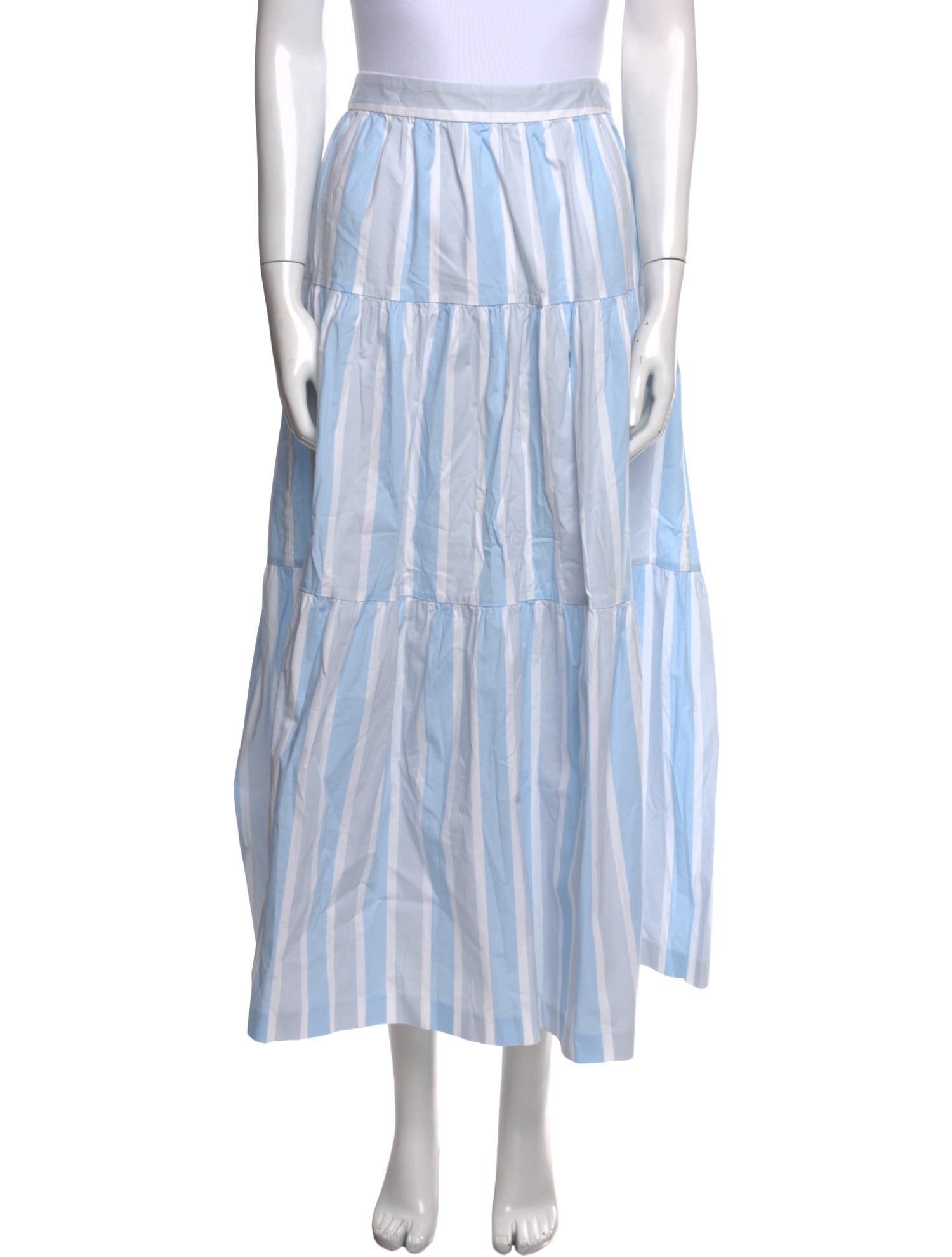 Staud Striped Midi Length Skirt