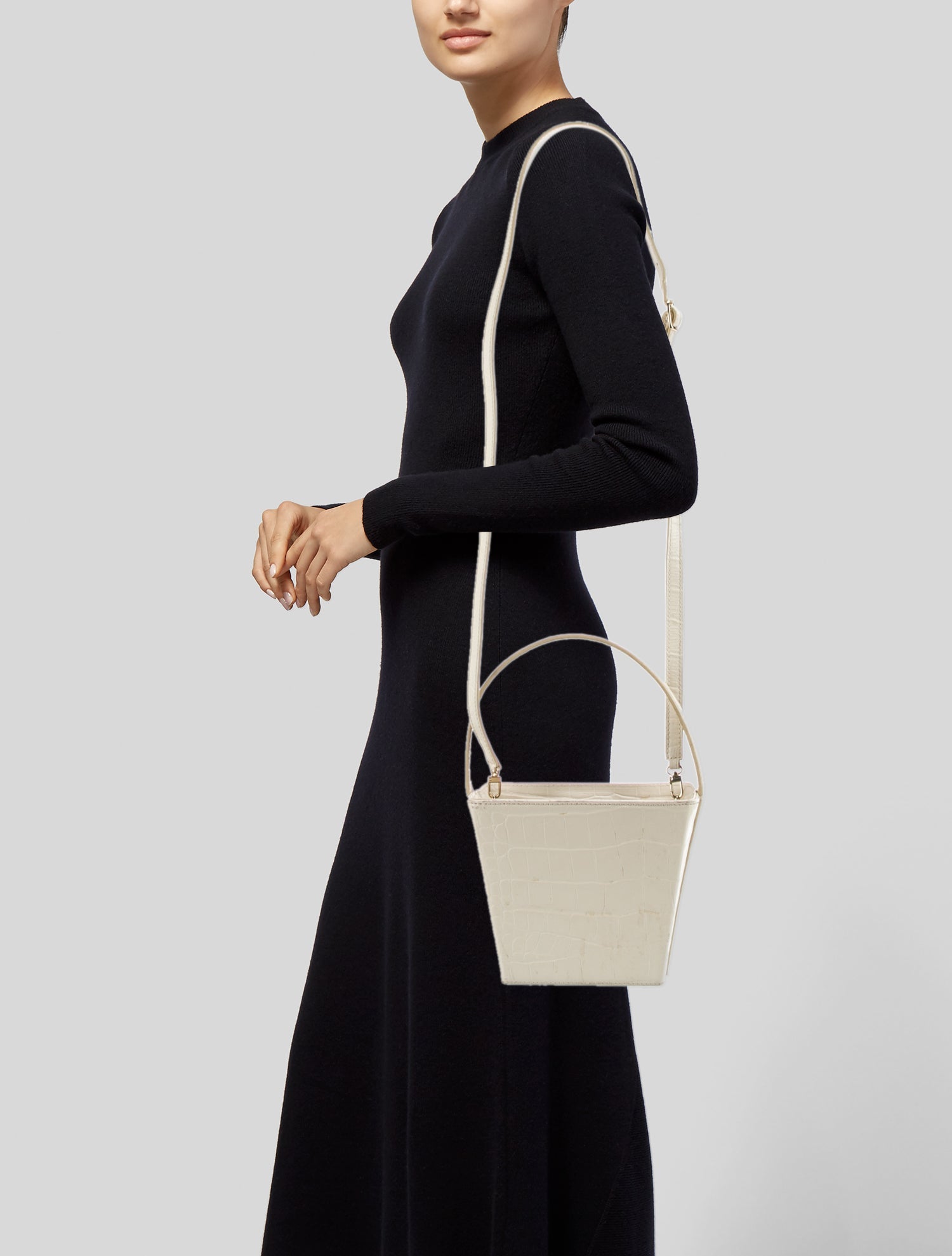 Staud Embossed Leather Bucket Bag