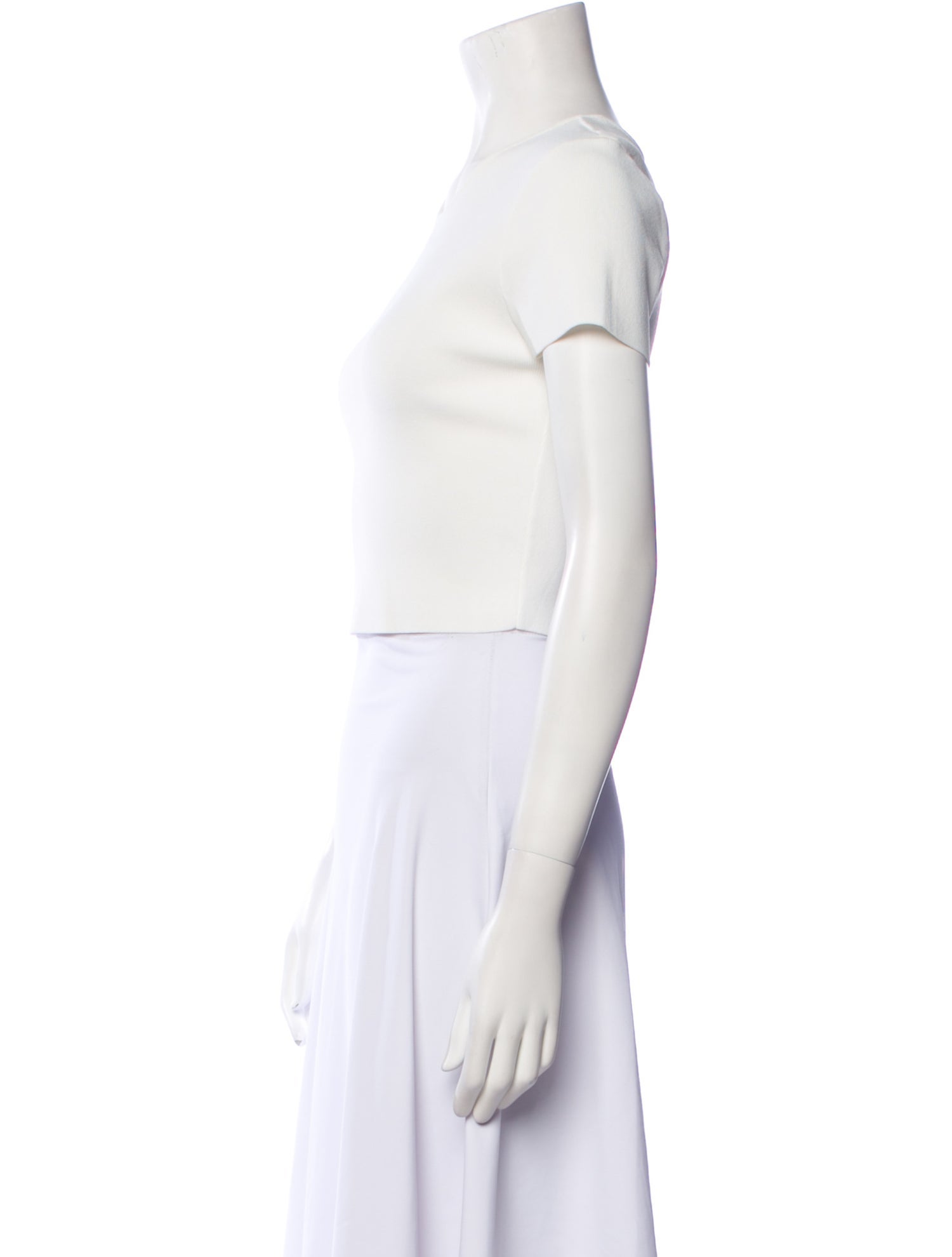 Staud Crew Neck Short Sleeve Crop Top