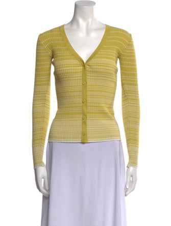 Staud Striped V-Neck Sweater