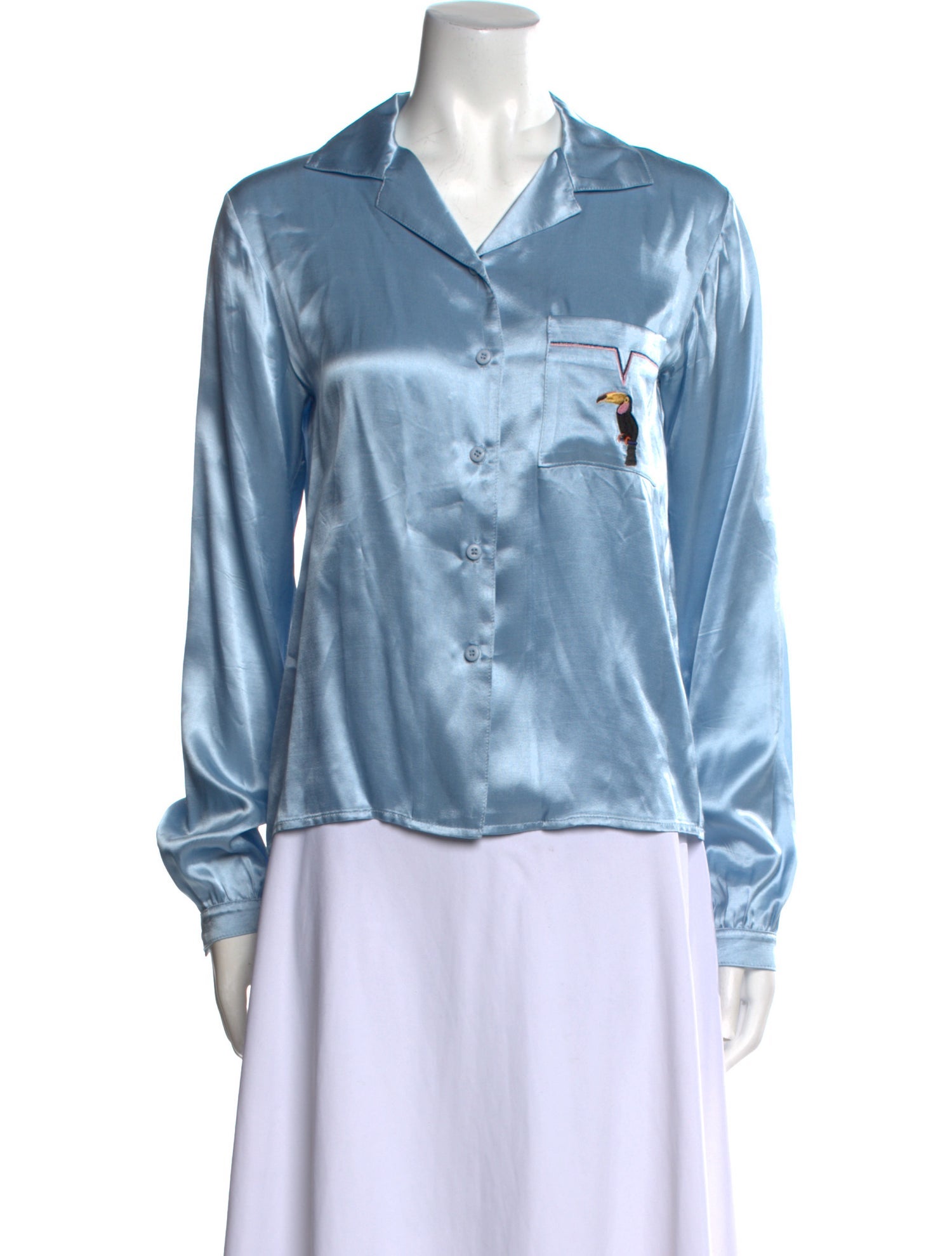 Staud V-Neck Long Sleeve Blouse