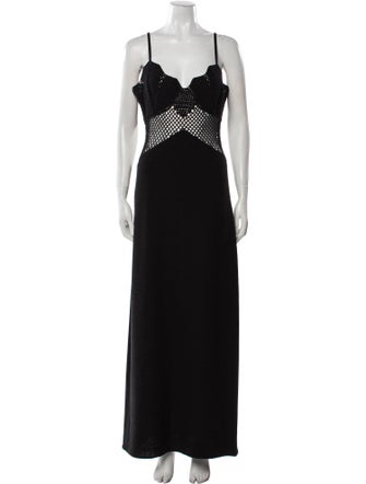 Staud V-Neck Long Dress