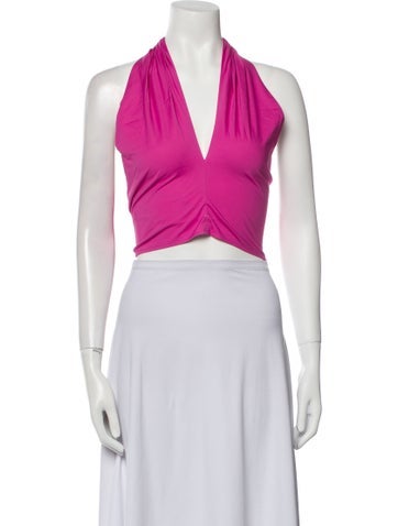 Staud Tops Plunge Neckline Sleeveless Crop Top M