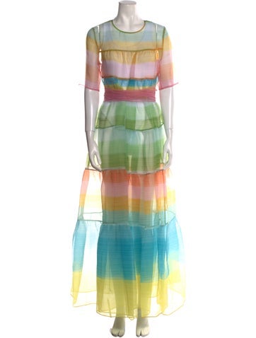 Staud Dresses Plaid Print Long Dress S