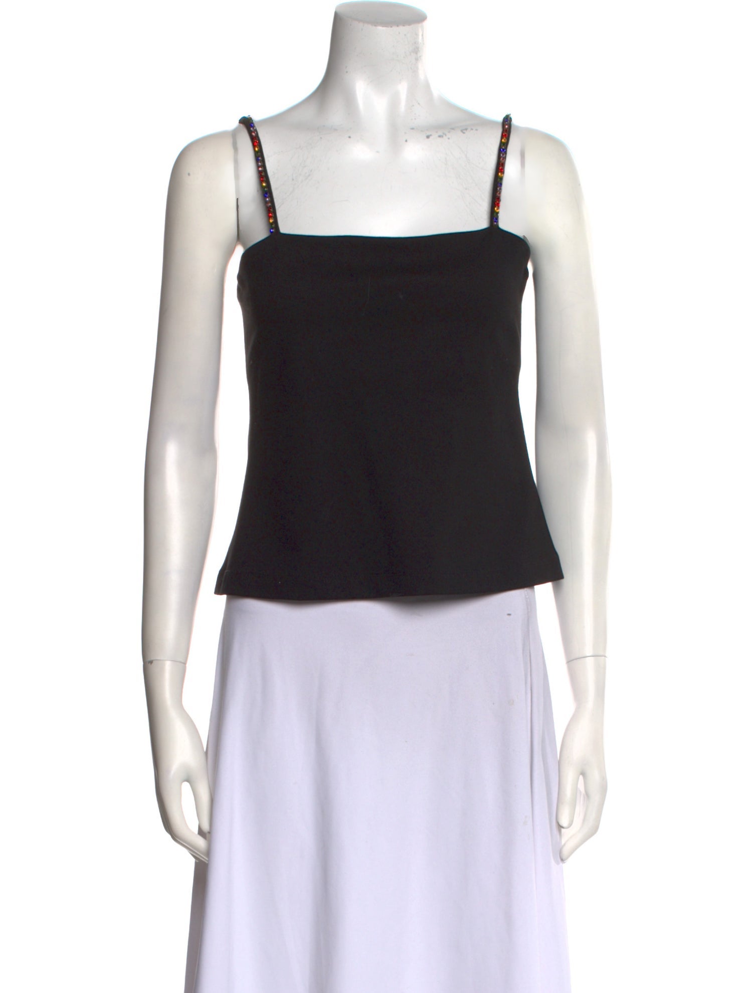 Staud Square Neckline Sleeveless Crop Top