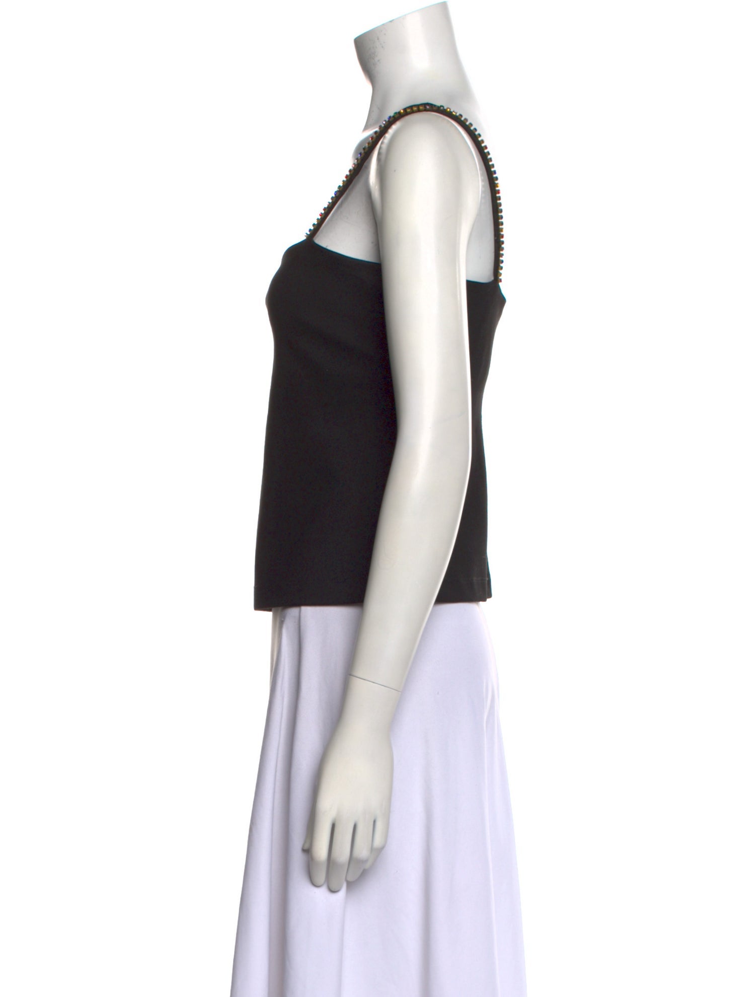 Staud Square Neckline Sleeveless Crop Top