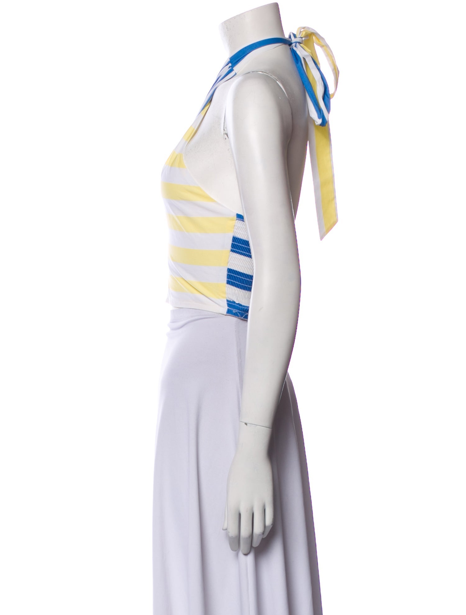 Staud Striped Halterneck Crop Top