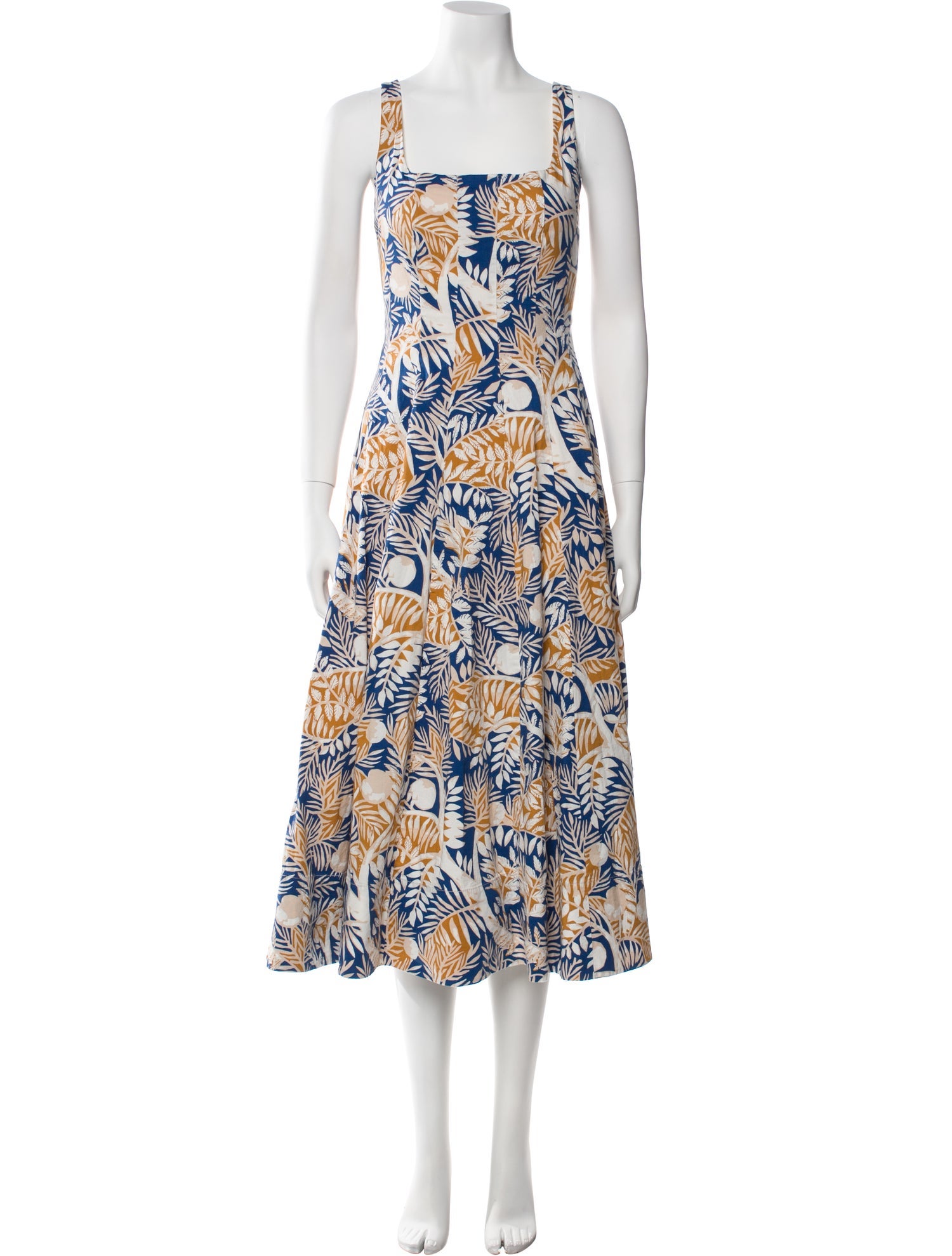 Staud Floral Print Midi Length Dress
