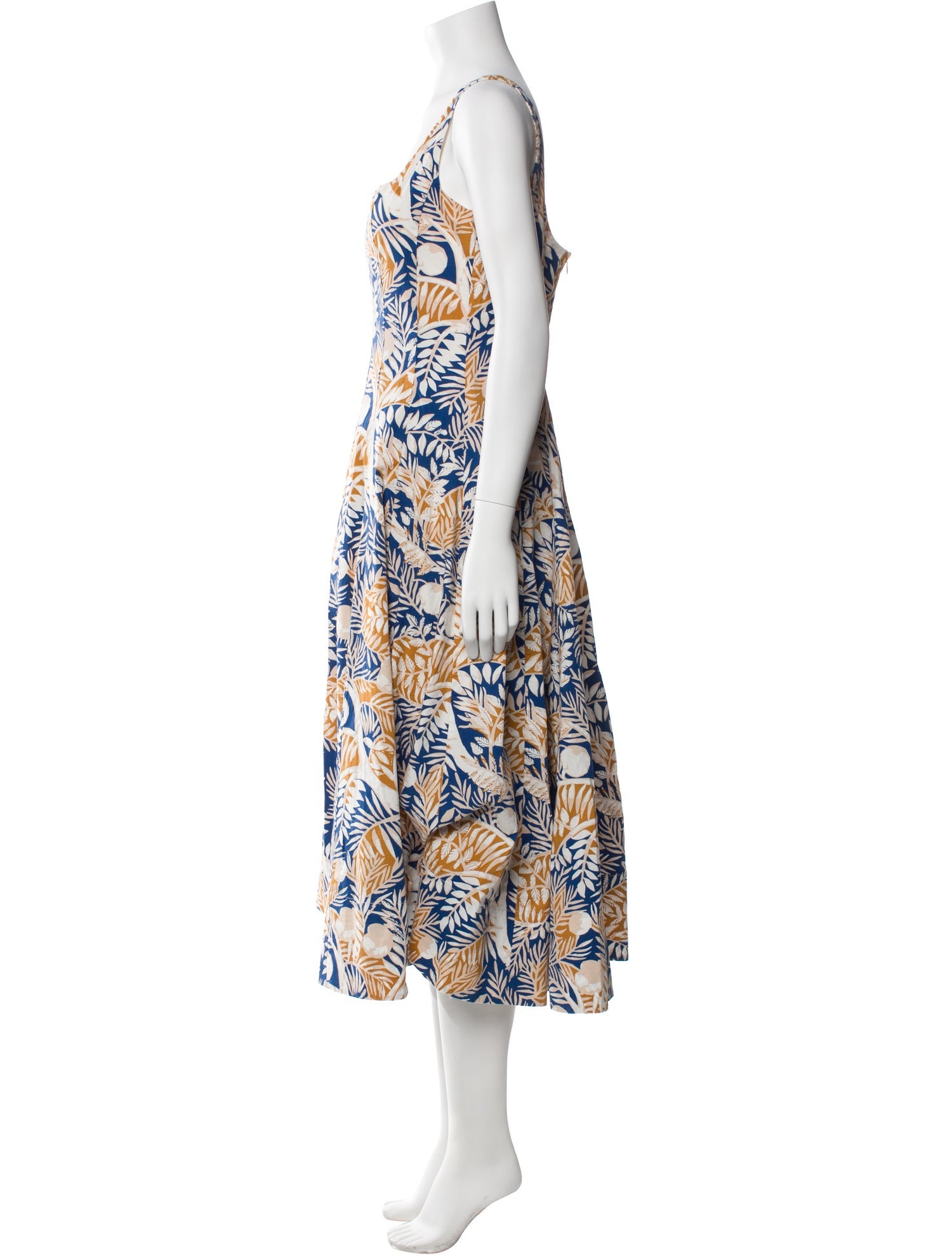 Staud Floral Print Midi Length Dress