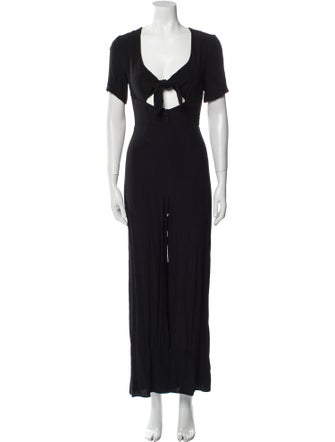 Staud Plunge Neckline Jumpsuit