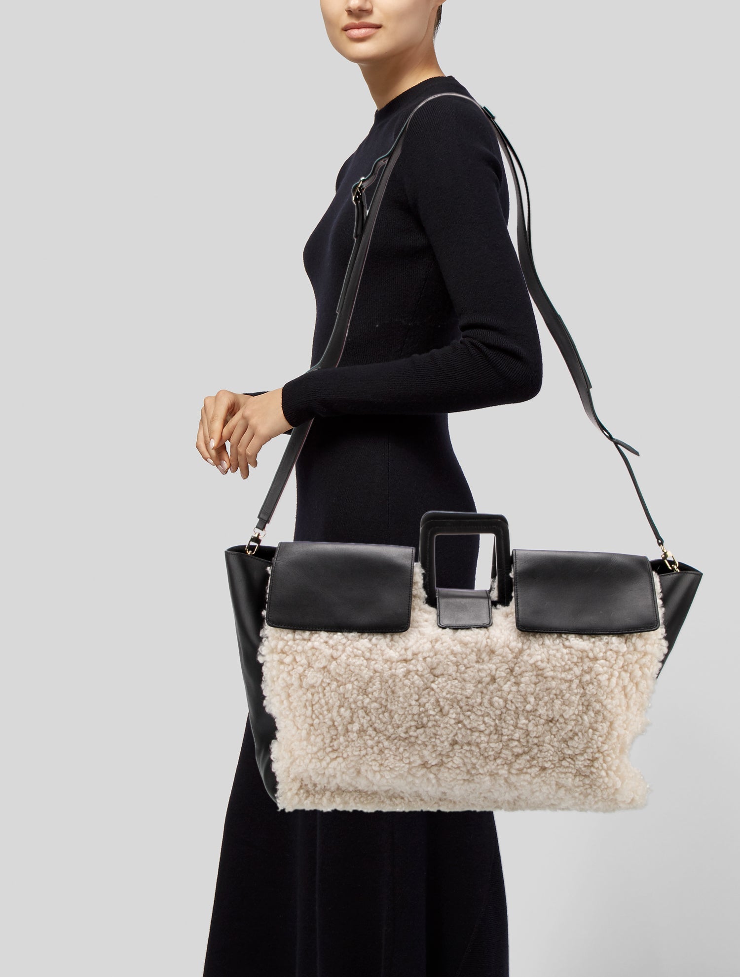Staud Shearling Crossbody Bag