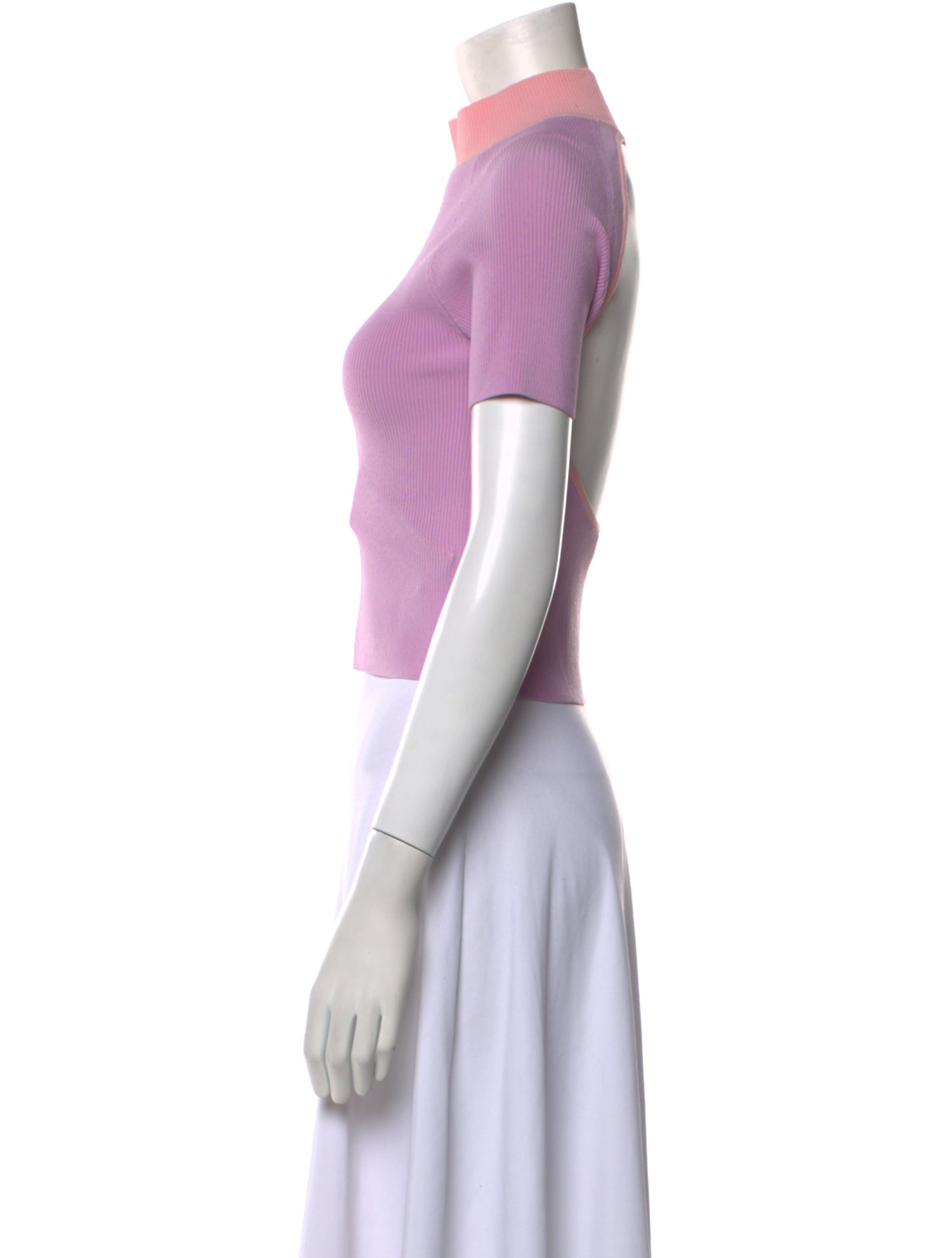 Staud Mock Neck Short Sleeve Crop Top