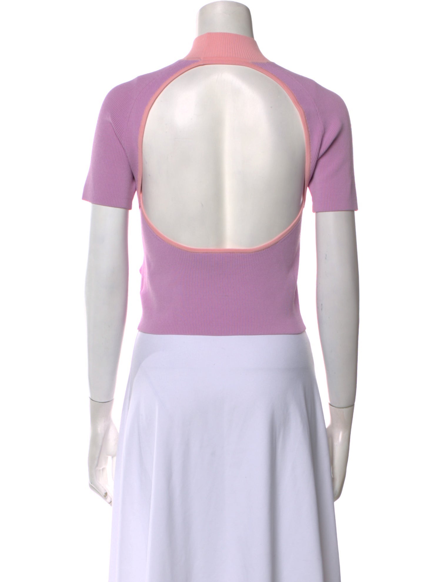 Staud Mock Neck Short Sleeve Crop Top