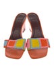 Staud Leather Printed Slides