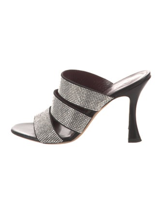 Staud Suede Crystal Embellishments Slides