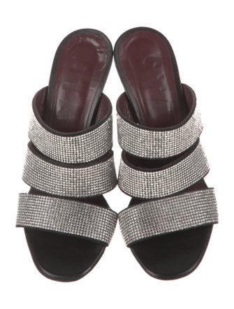 Staud Suede Crystal Embellishments Slides
