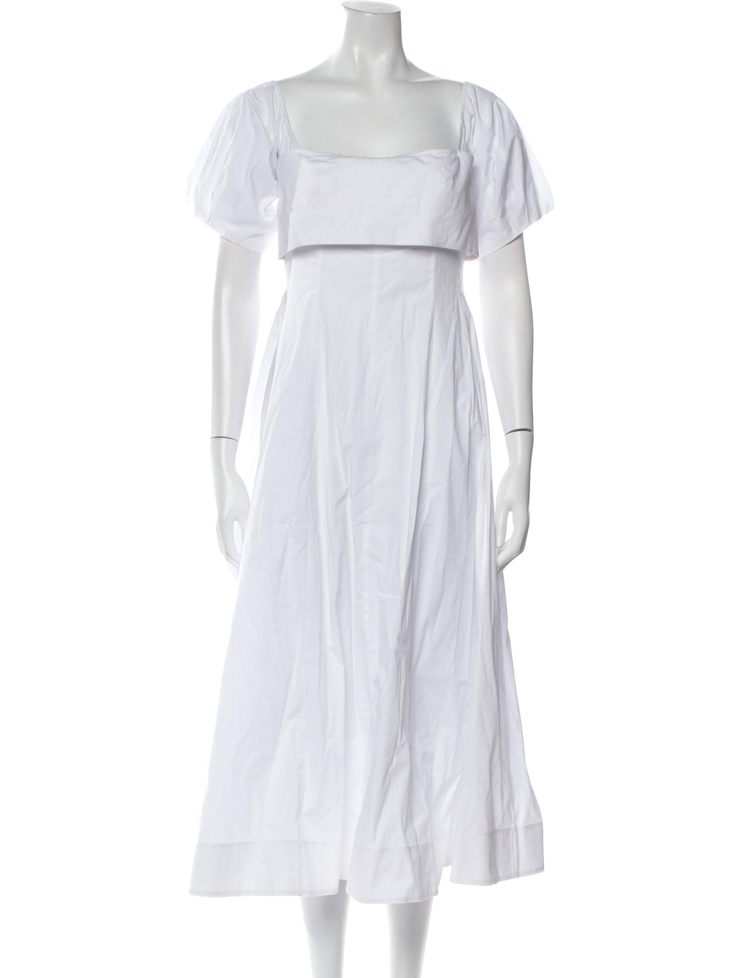 Staud Square Neckline Midi Length Dress