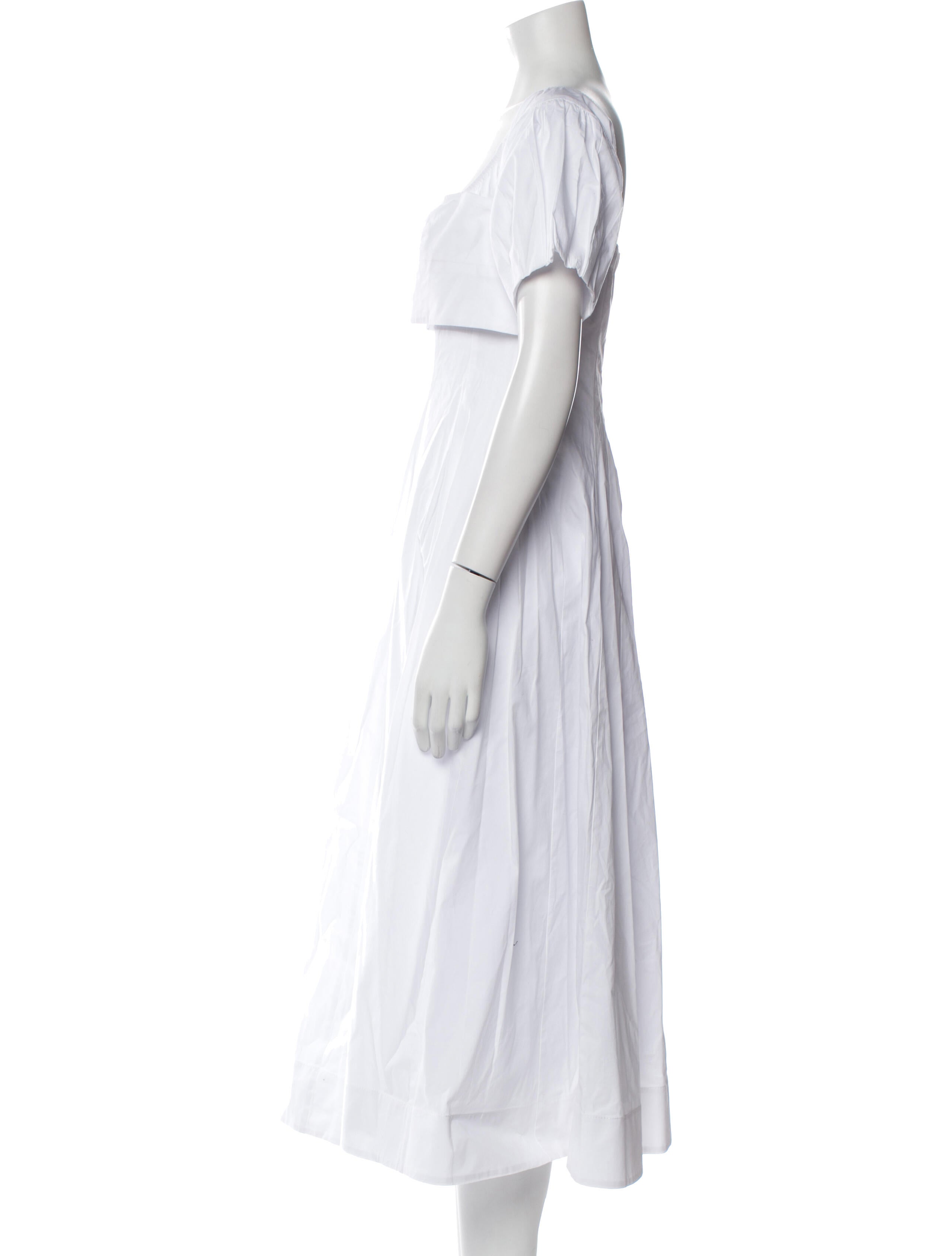 Staud Square Neckline Midi Length Dress