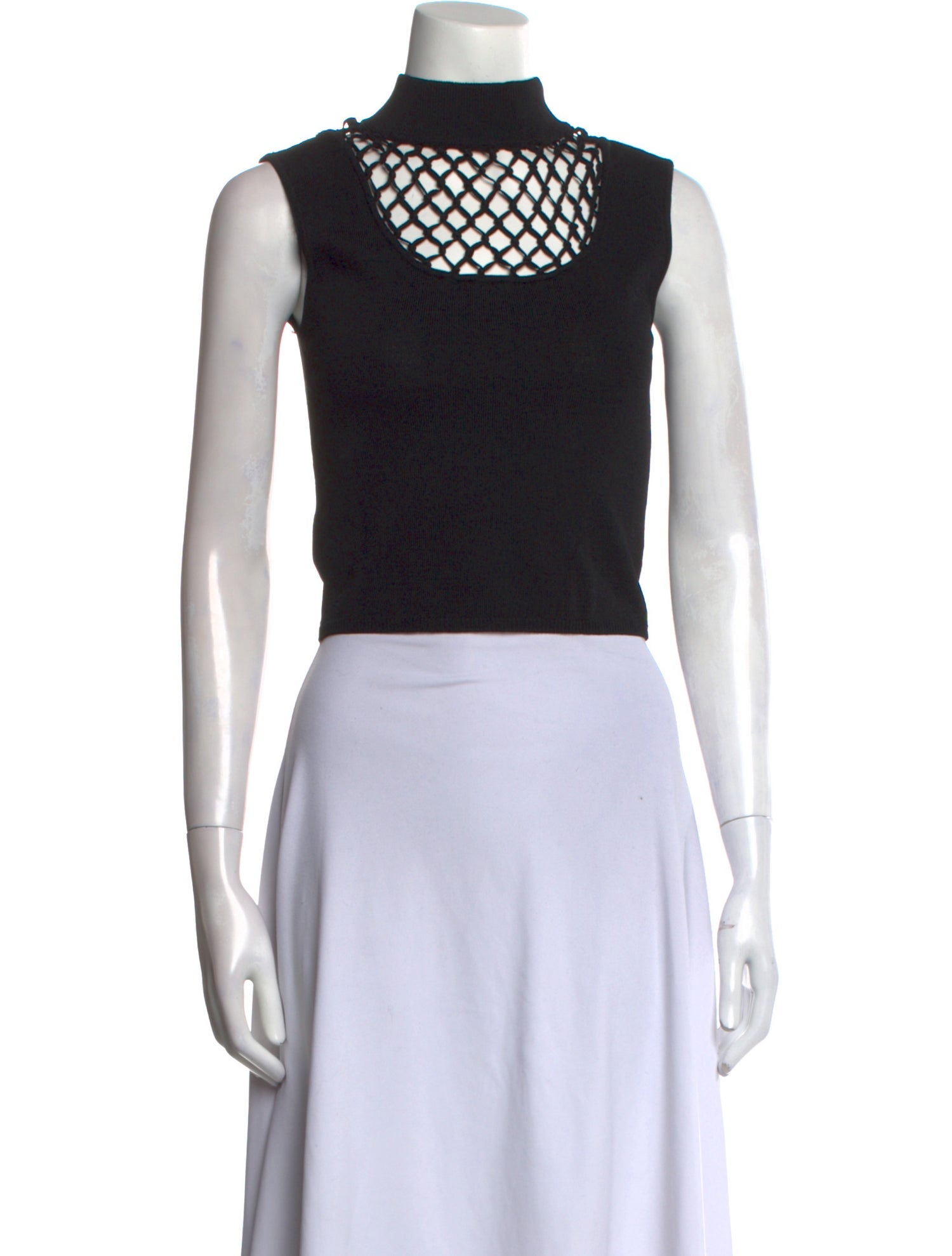 Staud Mock Neck Sleeveless Crop Top