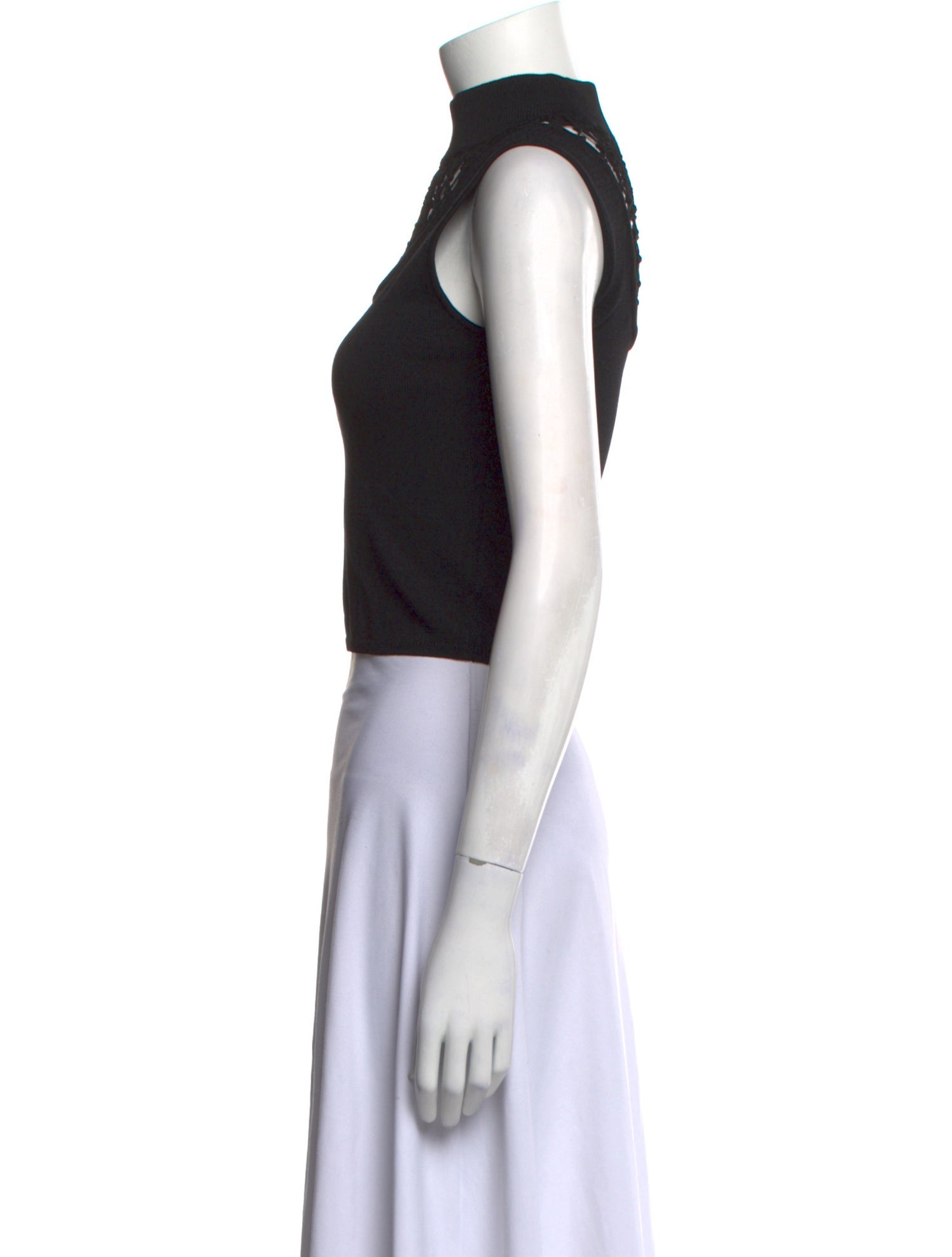 Staud Mock Neck Sleeveless Crop Top
