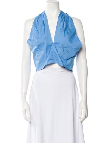 Staud Tops Halterneck Sleeveless Crop Top M