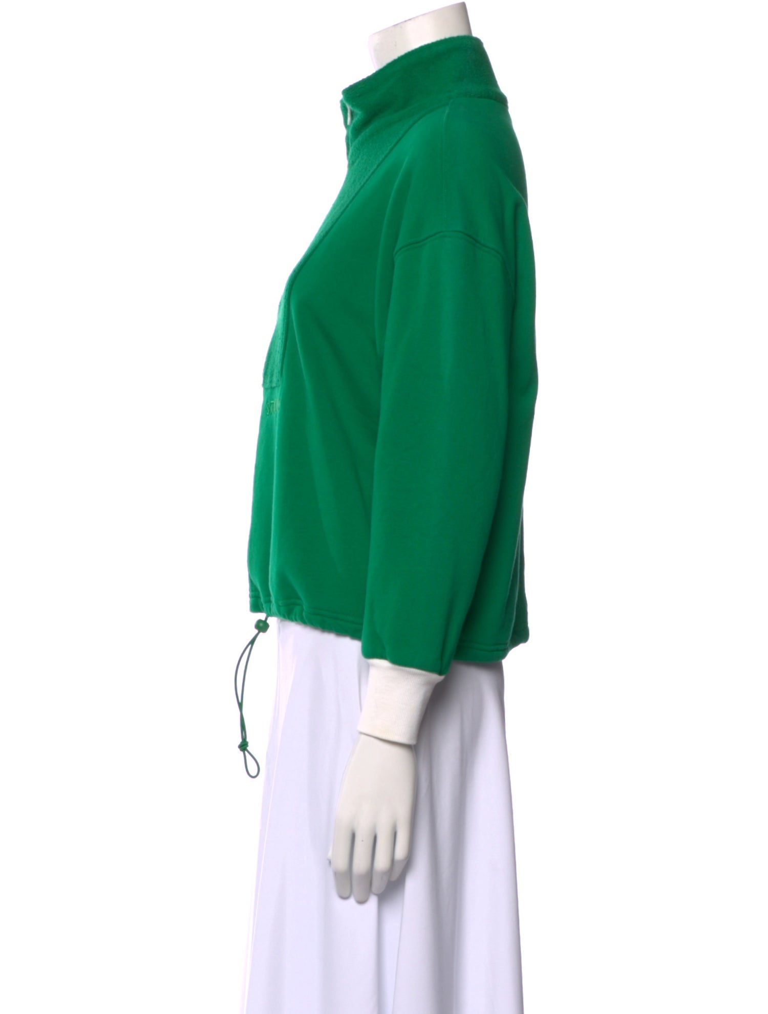 Staud Mock Neck Three-Quarter Sleeve Sweatshirt