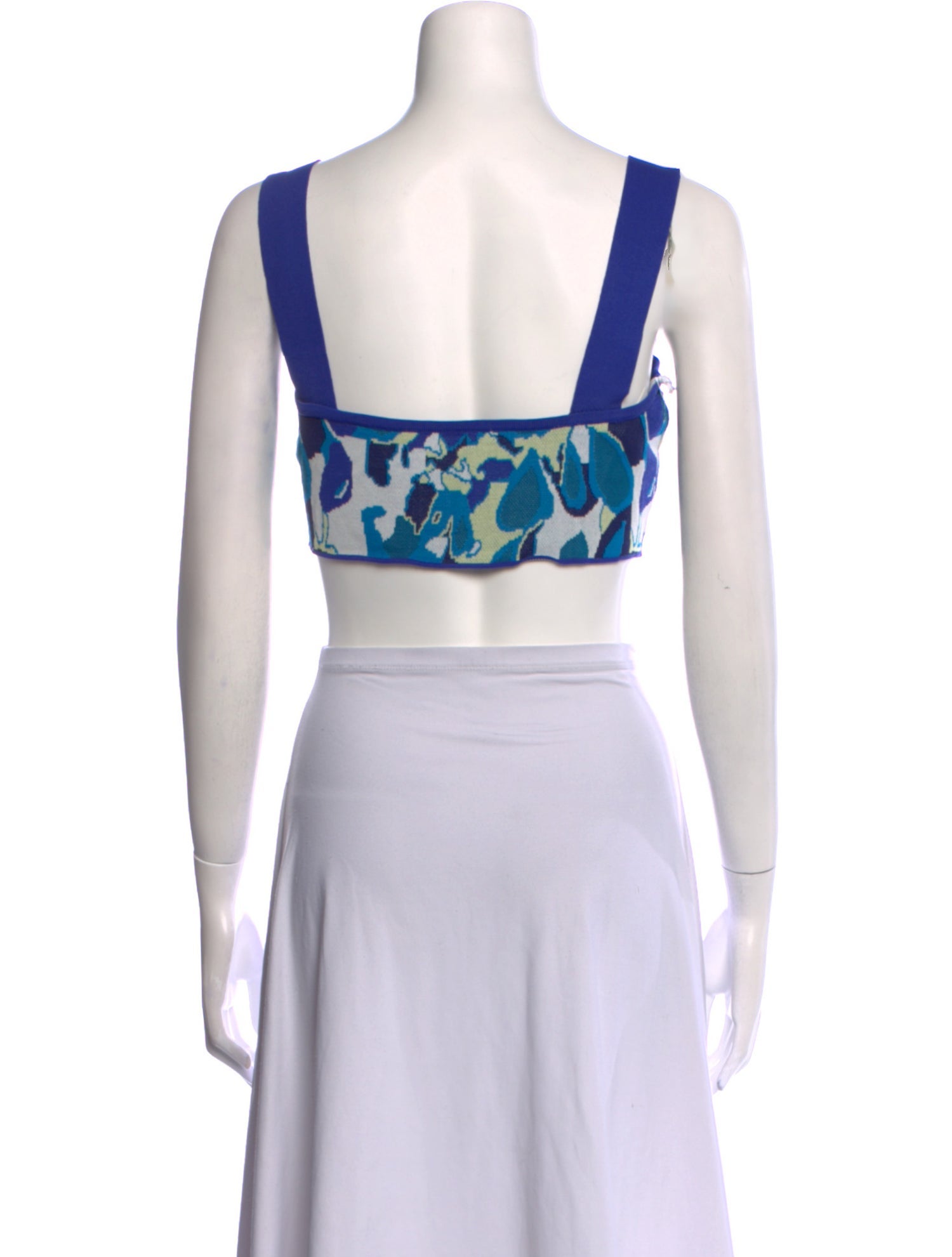 Staud Printed Square Neckline Crop Top