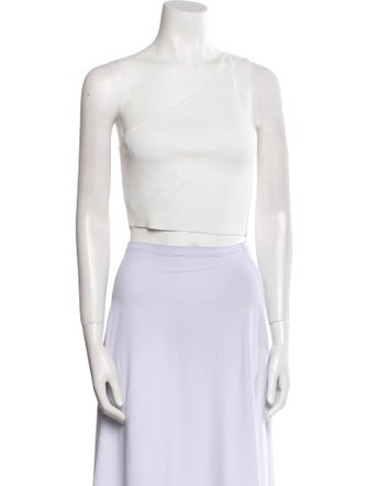 Staud One-Shoulder Sleeveless Crop Top