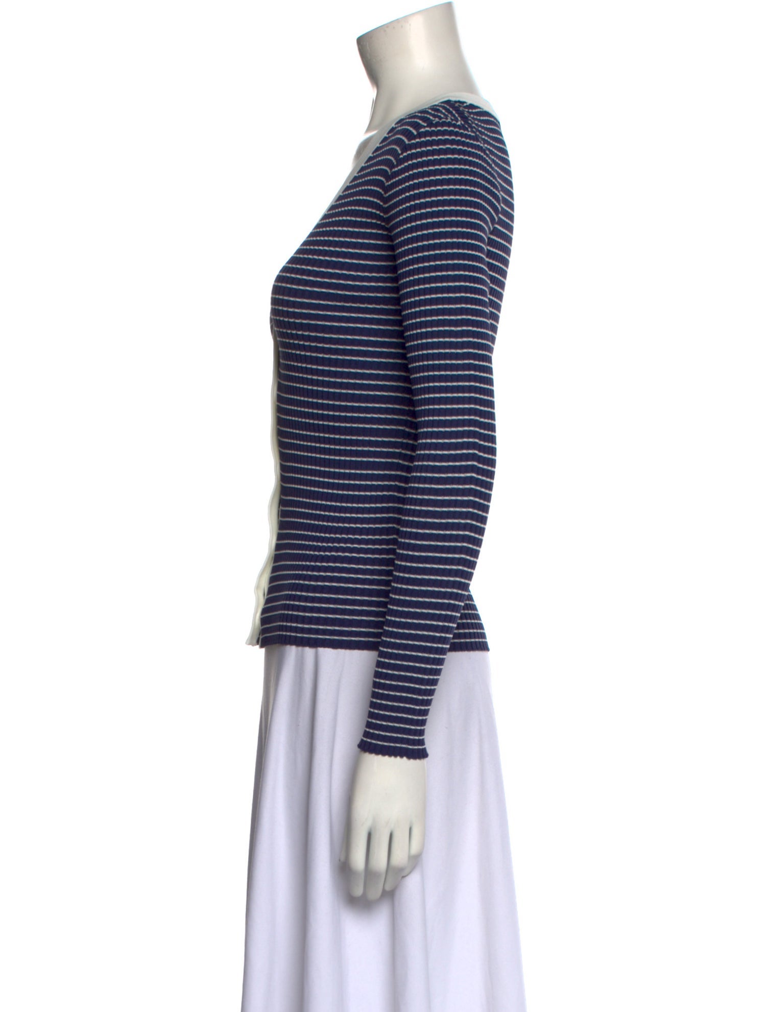 Staud Striped V-Neck Top