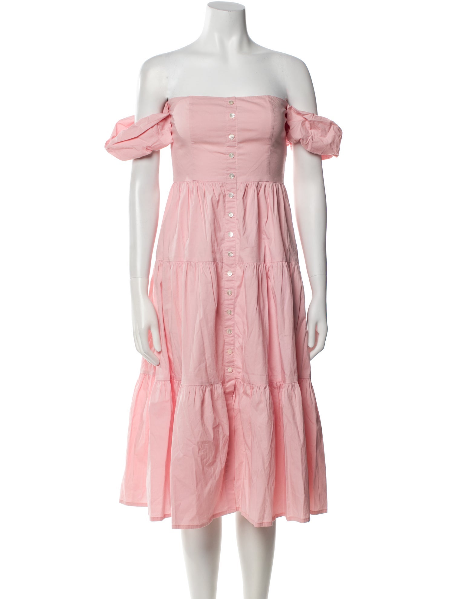 Staud Off-The-Shoulder Midi Length Dress